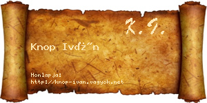 Knop Iván névjegykártya